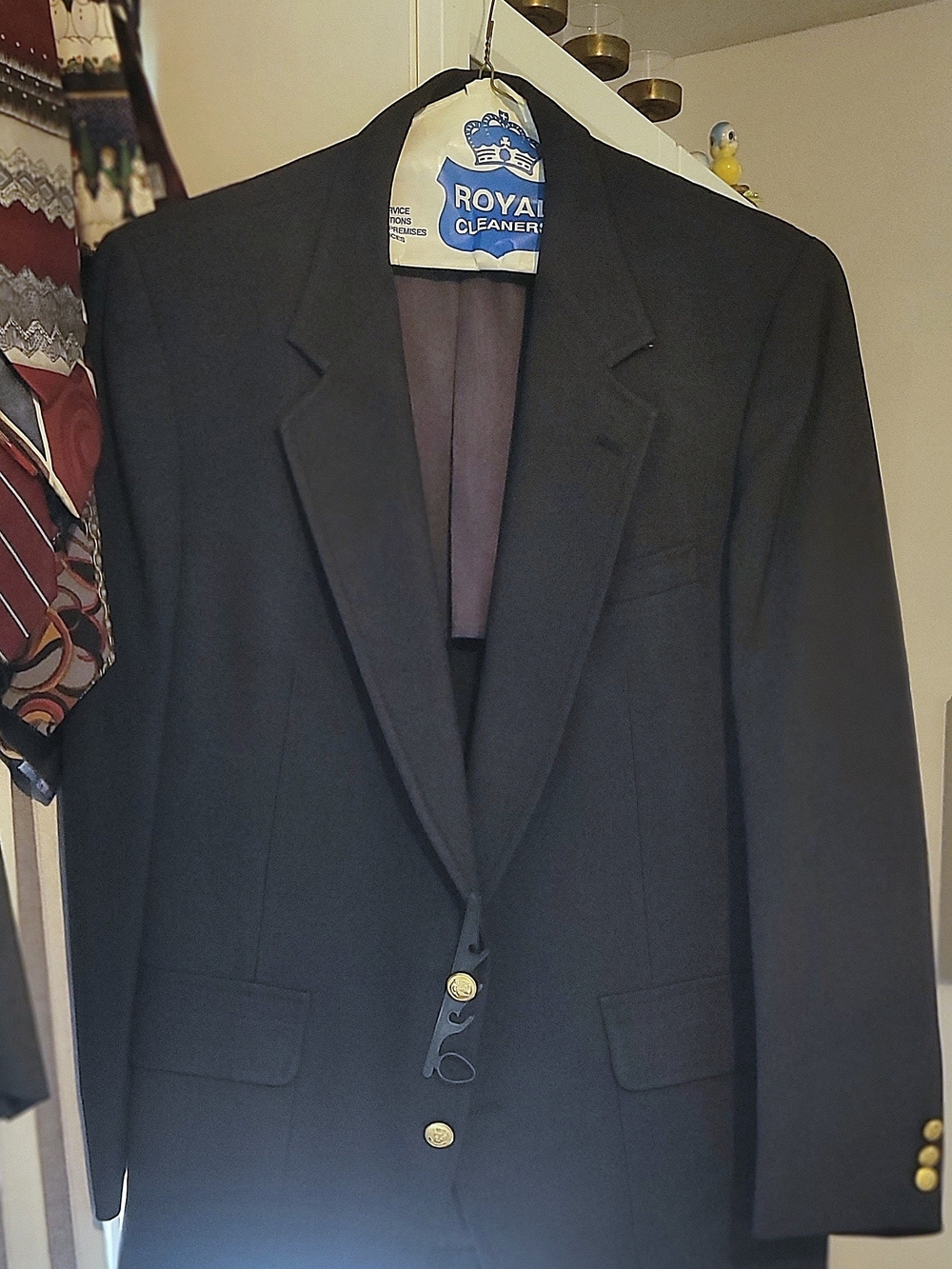 Men's Navy Sport Coat with Gold Buttons